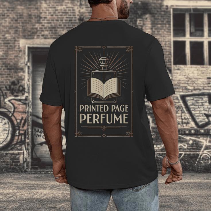 Printed Page Perfume Book Lover Saying Men's Back Print T-Shirt Printed Page Perfume Book Lover Saying Men's Back Print T-Shirt