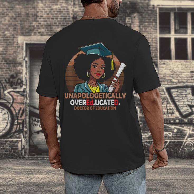 EdD Black Girls Doctor Of Education Graduation Black Women Men's Back Print T-Shirt