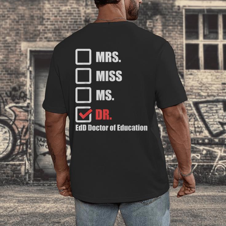 EdD Doctor Of Education Dr Doctorate Graduation Men's Back Print T-Shirt