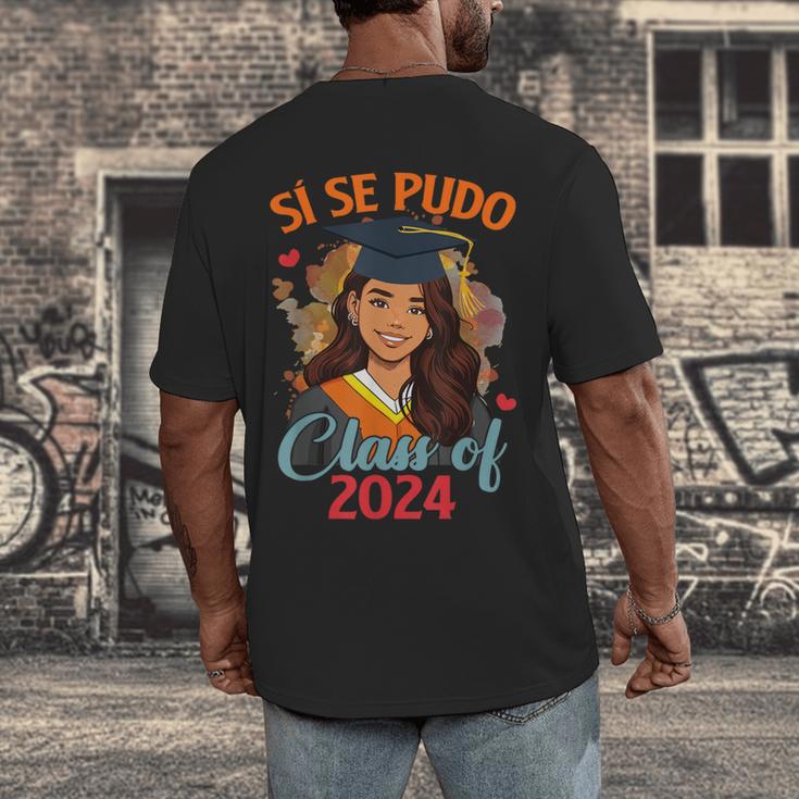 Educated Latina Graduation Day Grad Si Se Pudo Class Of 2024 Men's Back Print T-Shirt