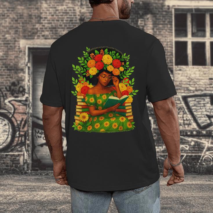 Educated Women Girls Reading Book Black History Month Men's Back Print T-Shirt