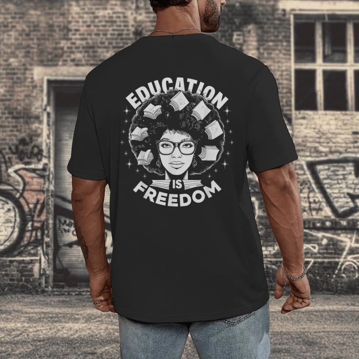 Education Is Freedom History Books African Pride Women Men's Back Print T-Shirt