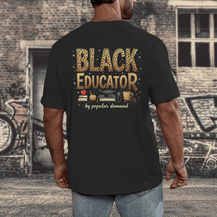 Educator By Popular Demand African American Book Lover Men's Back Print T-Shirt Educator By Popular Demand African American Book Lover Men's Back Print T-Shirt