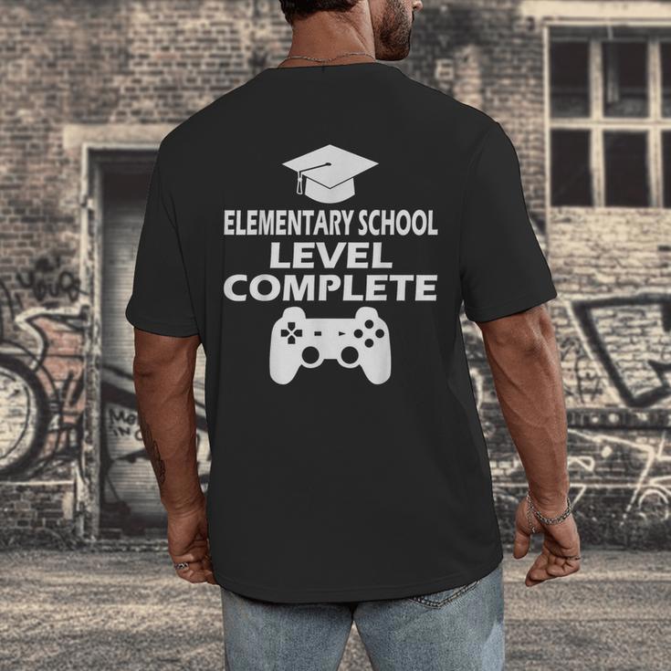 Elementary School Level Complete Gamer Graduation Day 2024 Men's Back Print T-Shirt