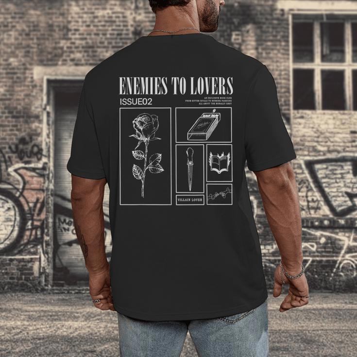 Enemies To Lovers Morally Grey Book Lover Romantasy Bookish Men's Back Print T-Shirt