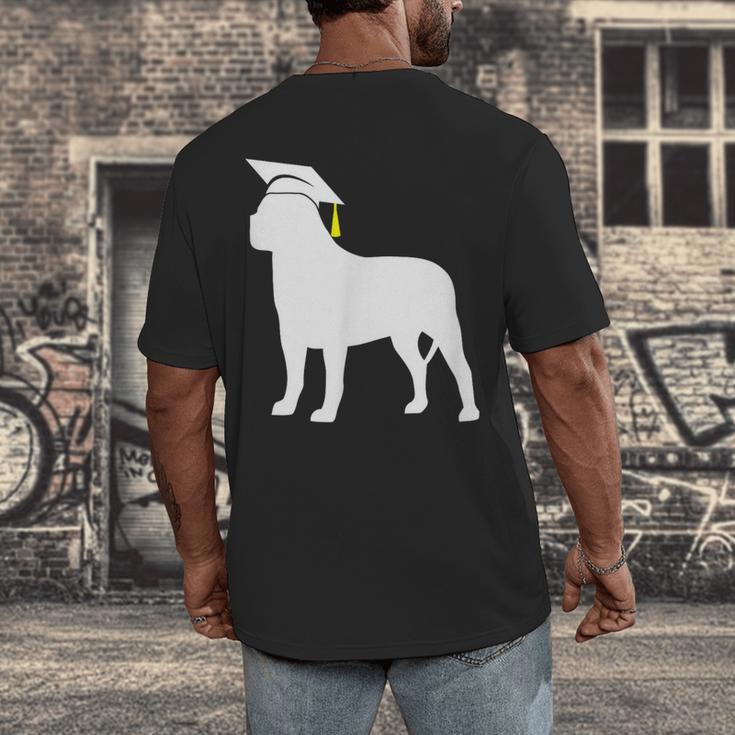 English Mastiff Graduation Dog Graduate Men's Back Print T-Shirt