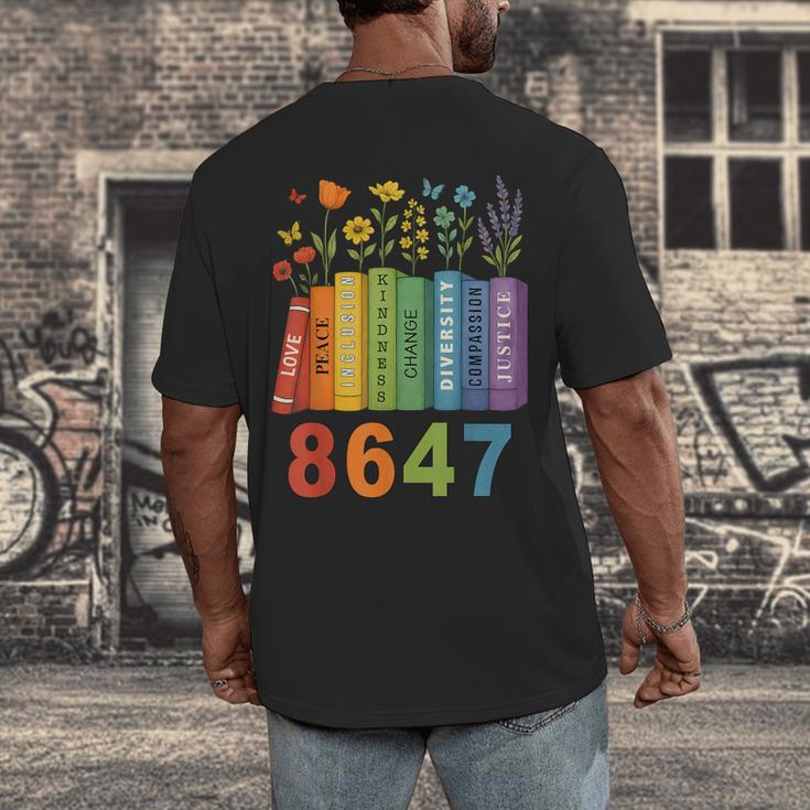 Equal Rights Book Flower Resist 86 47 Feminist Women Rights Men's Back Print T-Shirt