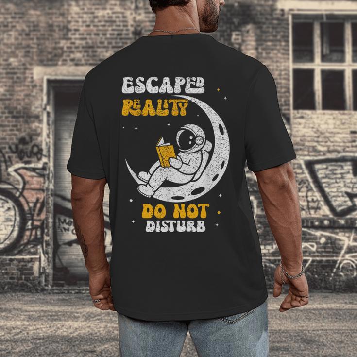 Escaped Reality Do Not Disturb Book Lover Men's Back Print T-Shirt