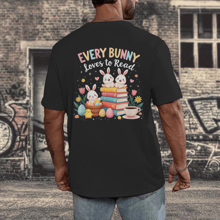 Every Bunny Loves To Read Book Lover Easter Day Apparel Men's Back Print T-Shirt