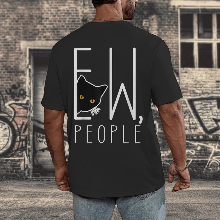Ew People Cat Introvert Anti-Social Men's Back Print T-Shirt Ew People Cat Introvert Anti-Social Men's Back Print T-Shirt