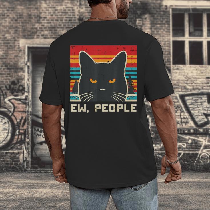 Ew People Cat Saying Introvert Women Men Kids Men's Back Print T-Shirt Ew People Cat Saying Introvert Women Men Kids Men's Back Print T-Shirt