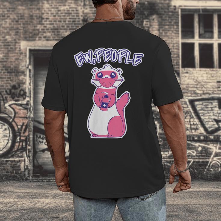 Ew People Introvert Ferrets Saying Mask Ferret Men's Back Print T-Shirt