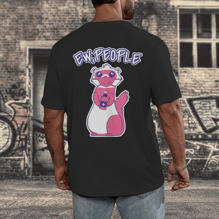 Ew People Introvert Ferrets Saying Mask Ferret Men's Back Print T-Shirt Ew People Introvert Ferrets Saying Mask Ferret Men's Back Print T-Shirt