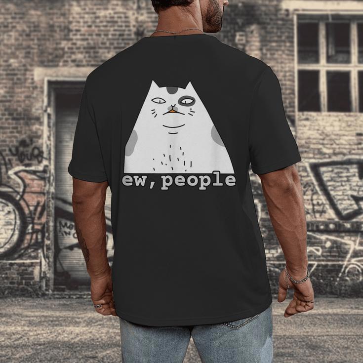 Ew People Introvert Sayings Sarcastic Cat Quote Men's Back Print T-Shirt Ew People Introvert Sayings Sarcastic Cat Quote Men's Back Print T-Shirt
