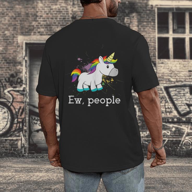 Ew People Unicorn Lover Introvert Rainbow Unicorn Men's Back Print T-Shirt Ew People Unicorn Lover Introvert Rainbow Unicorn Men's Back Print T-Shirt