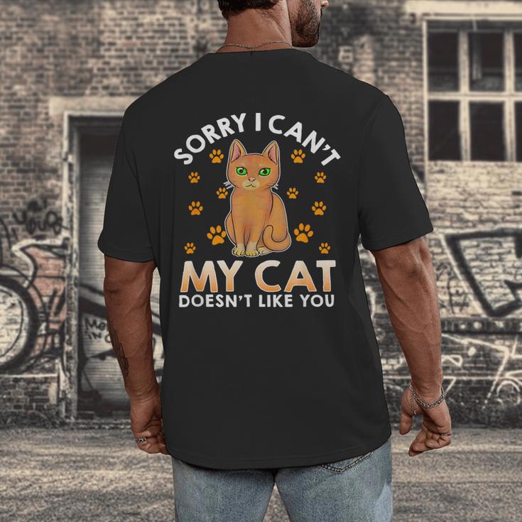 Excuse For Introverts My Cat Doesnt Like You Cat Men's Back Print T-Shirt Excuse For Introverts My Cat Doesnt Like You Cat Men's Back Print T-Shirt