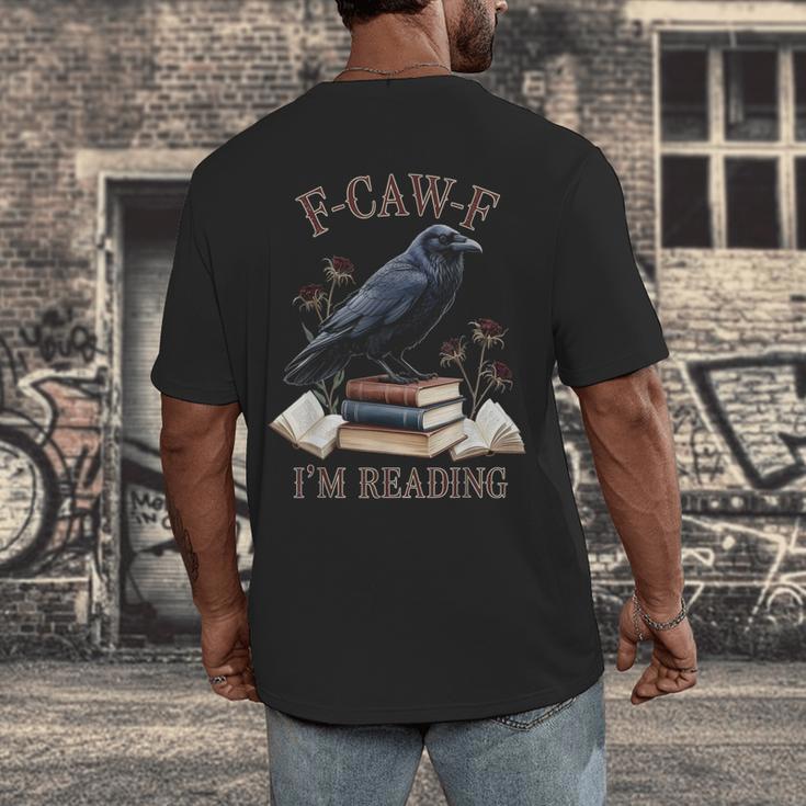 F-CAW-F Crow Book Lover Reader Gothic Humor Men's Back Print T-Shirt F-CAW-F Crow Book Lover Reader Gothic Humor Men's Back Print T-Shirt