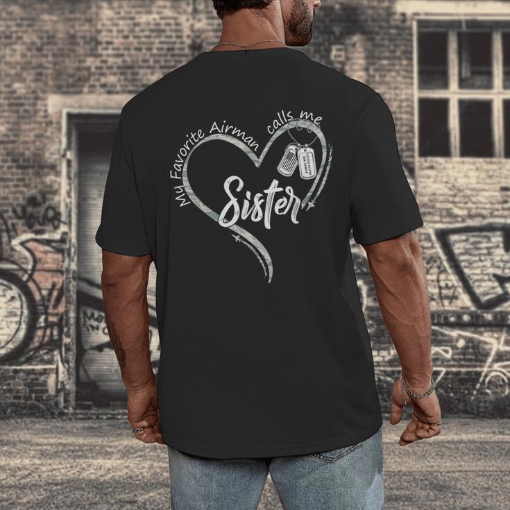 My Favorite Airman Calls Me Sister USAF Graduation Sister Men's Back Print T-Shirt