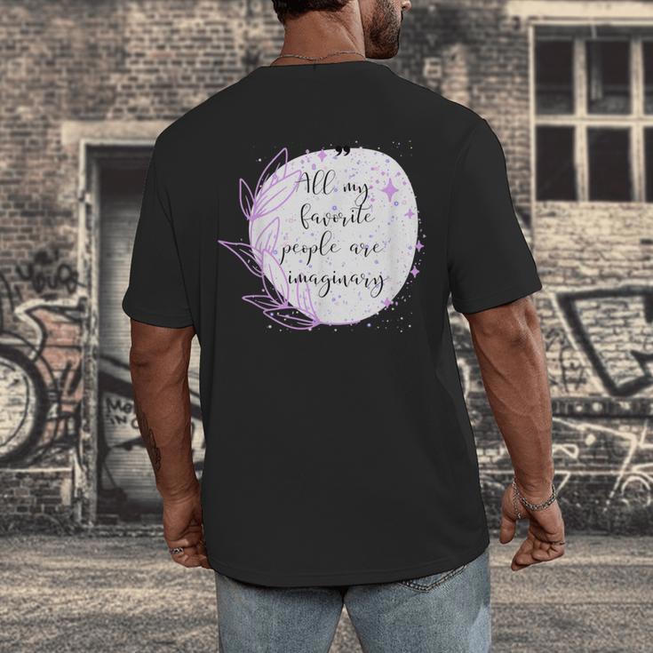 All My Favorite People Are Imaginary Book Lover Idea Men's Back Print T-Shirt