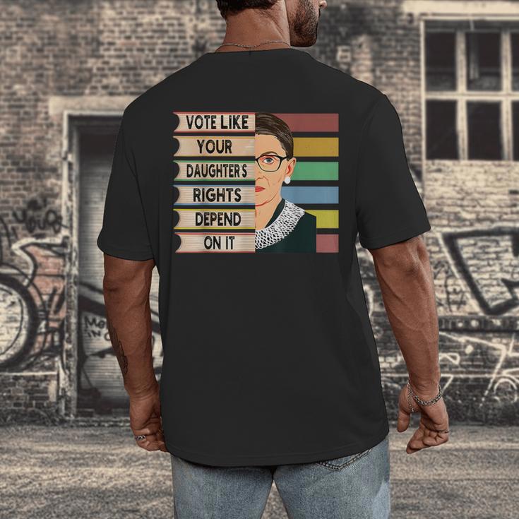 Feminist Ruth Bader Ginsburg RBG Quote Girl With Book Women Men's Back Print T-Shirt Feminist Ruth Bader Ginsburg RBG Quote Girl With Book Women Men's Back Print T-Shirt