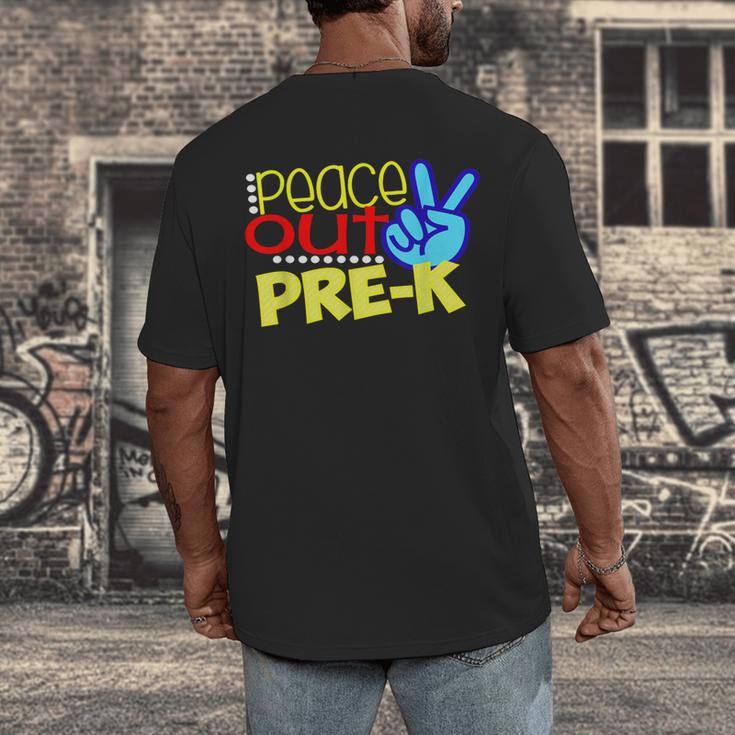 First Day Of School Shirt Peace Out Pre-K Graduation Kids So Men's Back Print T-Shirt