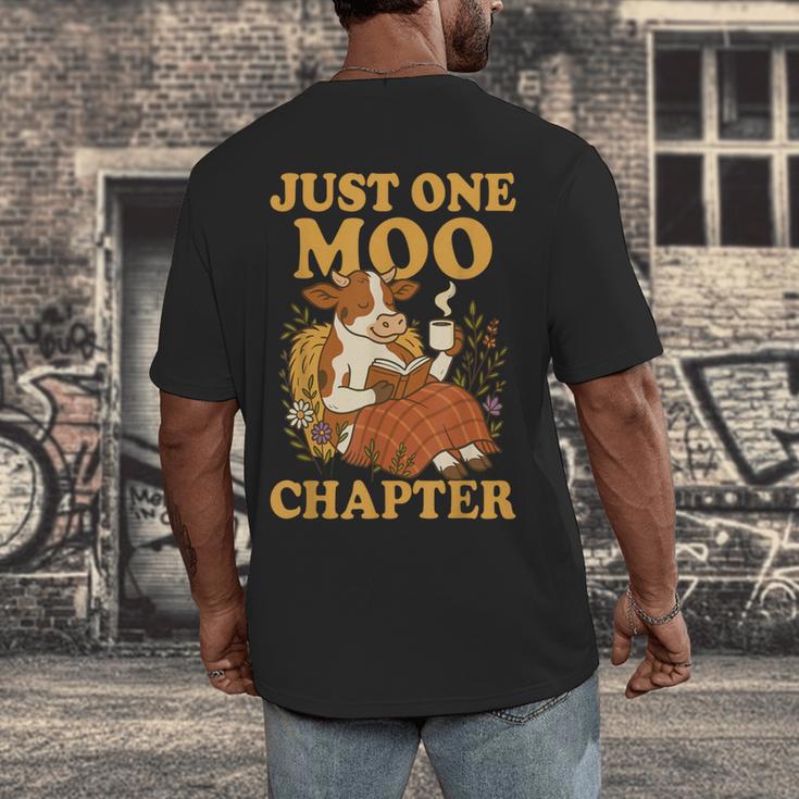 Floral Cow Reading Pun Just One More Chapter Cozy Book Lover Men's Back Print T-Shirt
