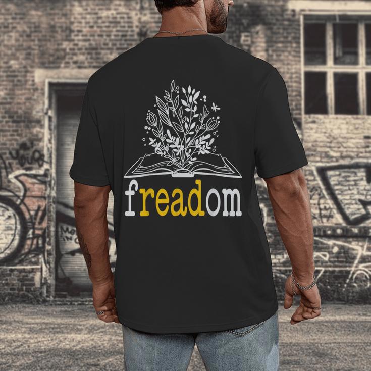 Freadom Freedom Read Banned Books Librarians Men's Back Print T-Shirt