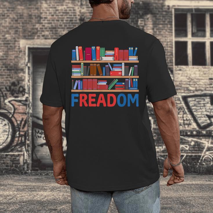 Freadom To Read Book Lover Reading Freedom Men's Back Print T-Shirt