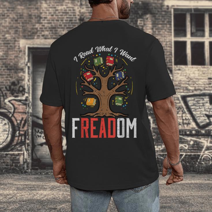 Freadom Tree Read Reading Librarian Book Across America Men's Back Print T-Shirt