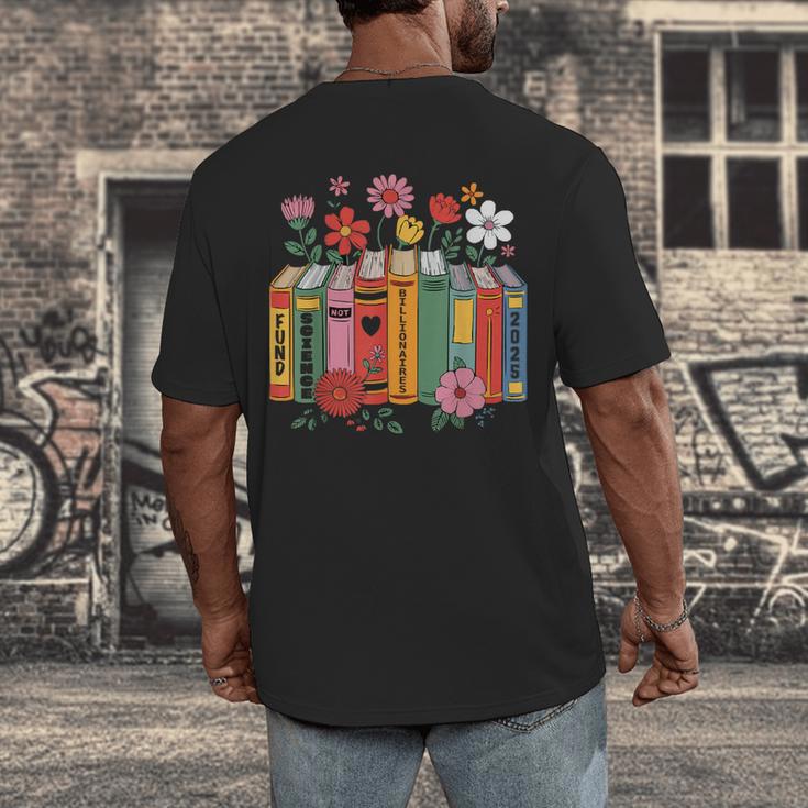 Fund Science Not Billionaires Books Support Scientist Men's Back Print T-Shirt