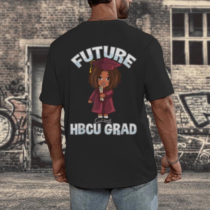 Future HBCU Grad Girl Wearing Graduation Gown Men's Back Print T-Shirt