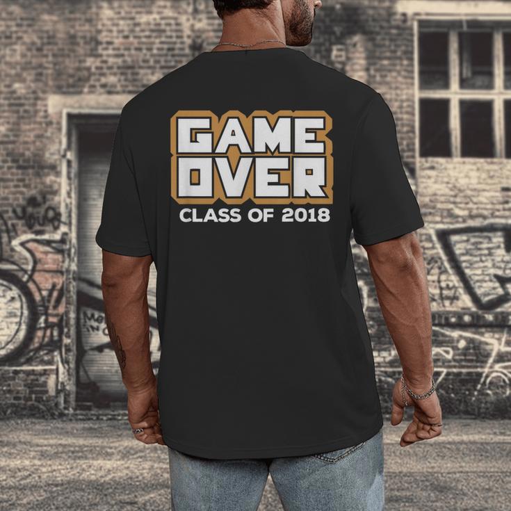 Game Over Class Of 2018 Graduation Shirt Men's Back Print T-Shirt