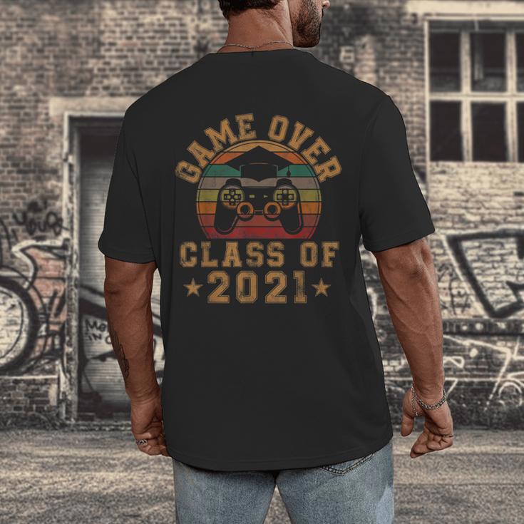 Game Over Class Of 2021 Senior 21 Graduation Video Gamer Men's Back Print T-Shirt
