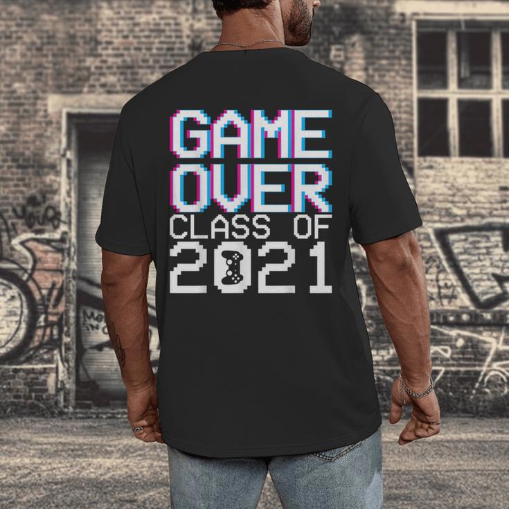 Game Over Class Of 2021 Video Games Graduation Gamer Men's Back Print T-Shirt