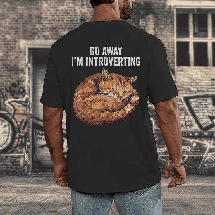 Go Away I'm Introverting Cat Introvert Men Women Girls Kids Men's Back Print T-Shirt Go Away I'm Introverting Cat Introvert Men Women Girls Kids Men's Back Print T-Shirt