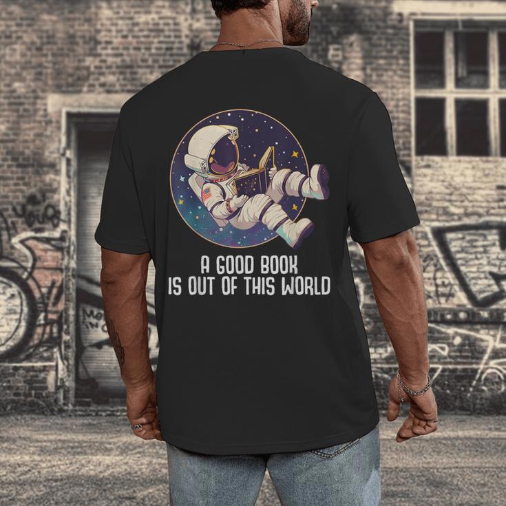 Good Book Is Out Of This World Astronaut Space Men's Back Print T-Shirt