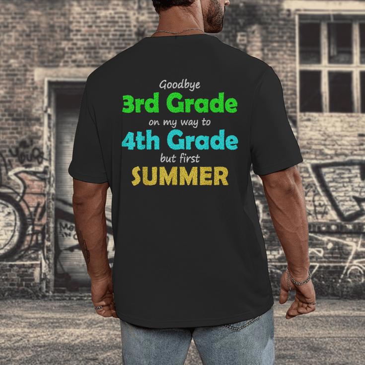 Goodbye 3rd Grade On My Way To 4th Grade 2022 Graduation Men's Back Print T-Shirt