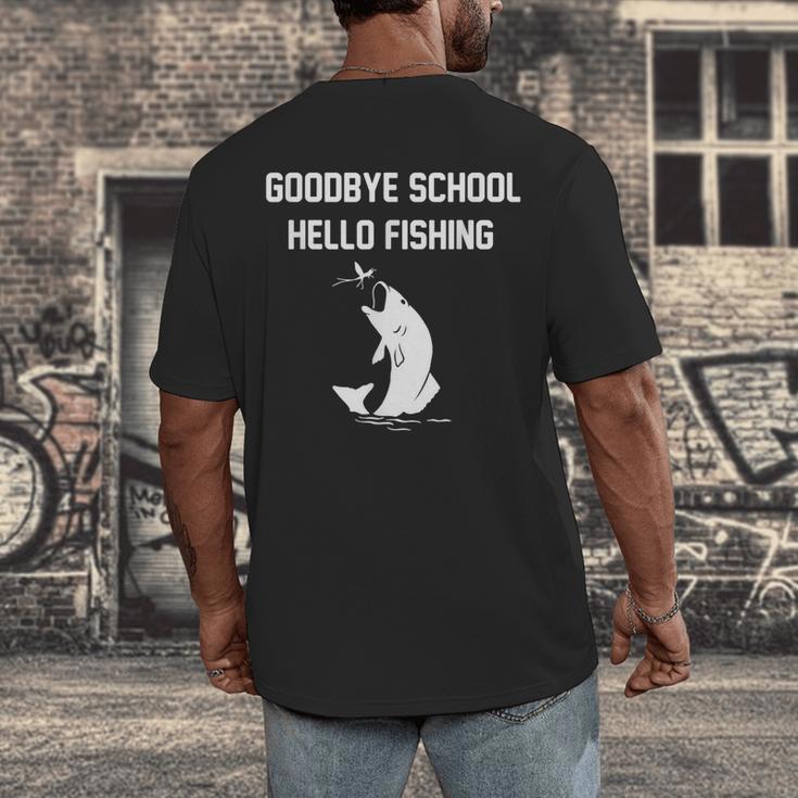Goodbye School Hello Fishing Graduation T-Shirt Men's Back Print T-Shirt