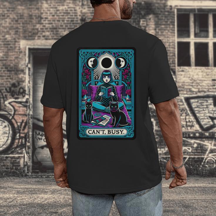 Gothic Girl Tarot Card Introverted Reader And Reading Men's Back Print T-Shirt