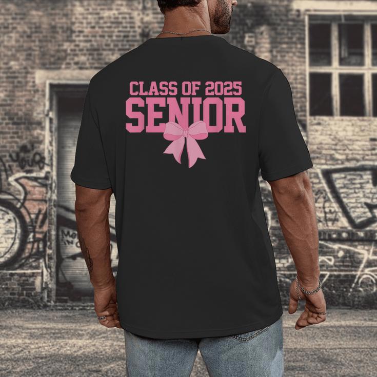 Graduate 2025 Class Of 2025 Senior Coquette Bow Graduation Men's Back Print T-Shirt