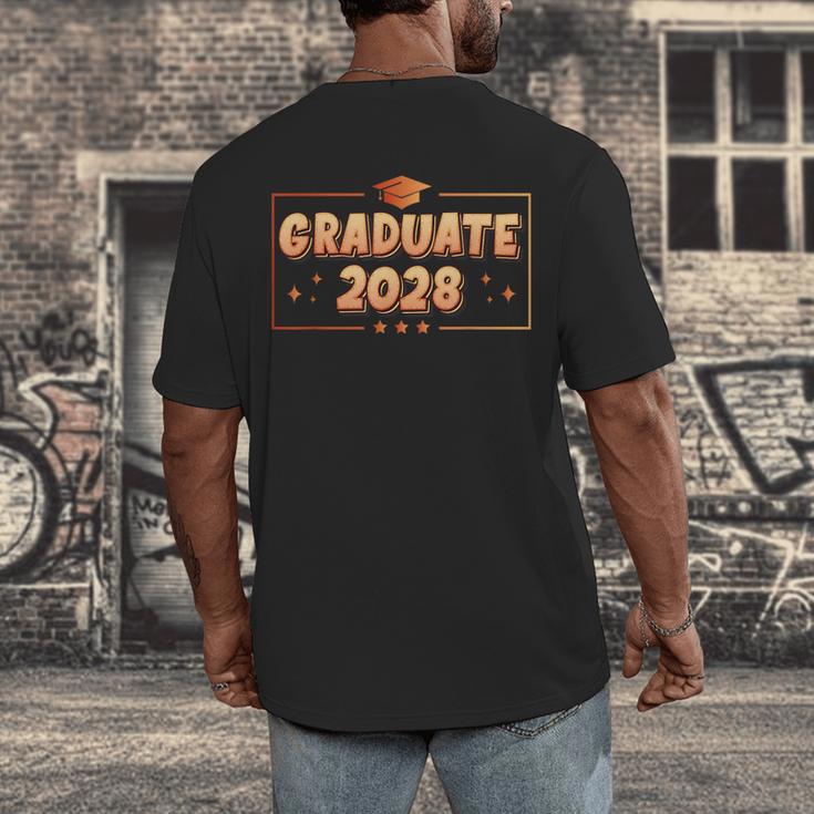 Graduate 2028 Class Of 2028 Senior Graduation Men's Back Print T-Shirt
