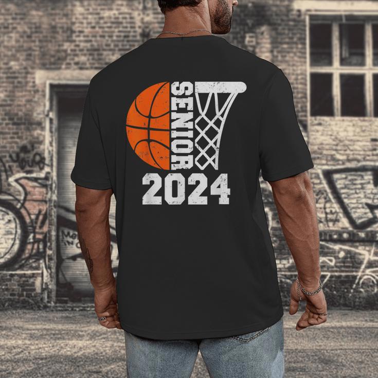 Graduate Senior Class Of 2024 Basketball Player Graduation Men's Back Print T-Shirt