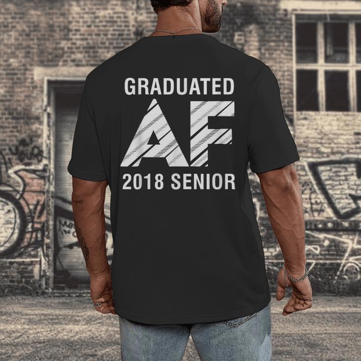 Graduated AF 2018 Senior Graduation Shirt Men's Back Print T-Shirt