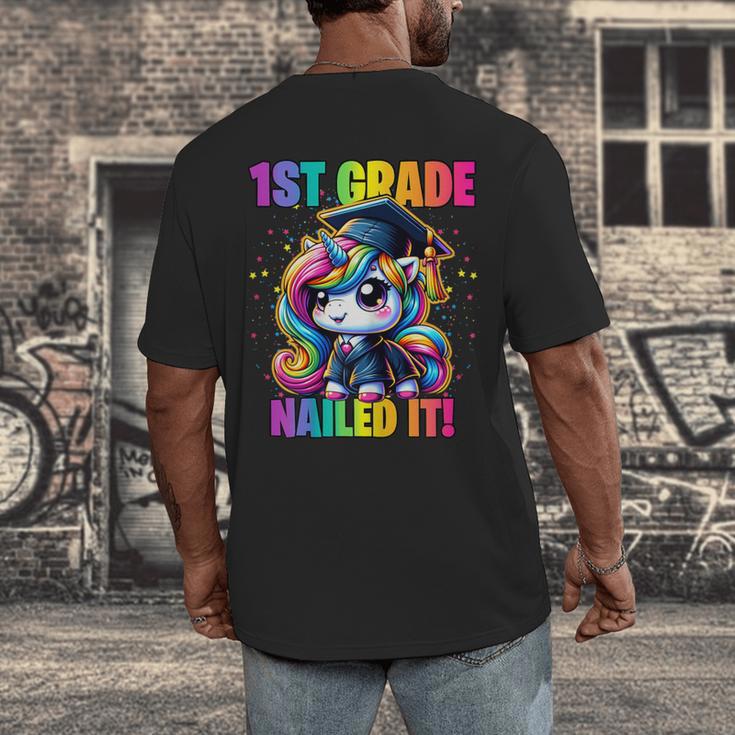 Graduation 1st Grade Unicorn Nailed It Girls Grad Magical Men's Back Print T-Shirt