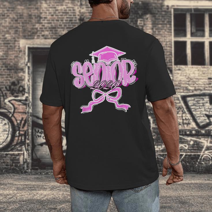 Graduation 2026 Senior 2026 Class Of 2026 Coquette Pink Girl Men's Back Print T-Shirt