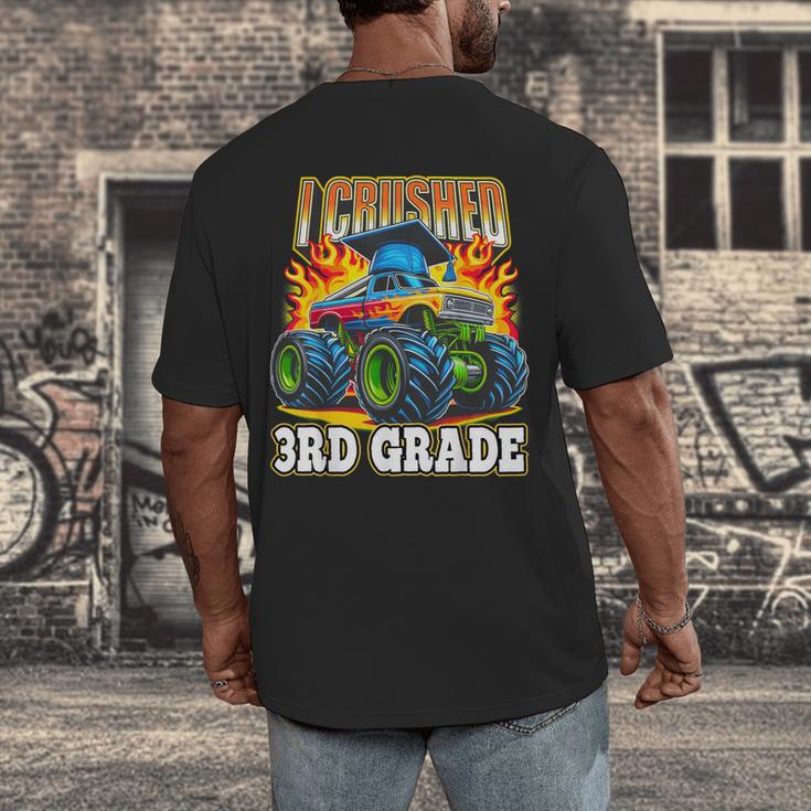 Graduation 3rd Grade Monster Truck Boys I Crushed Grad Men's Back Print T-Shirt