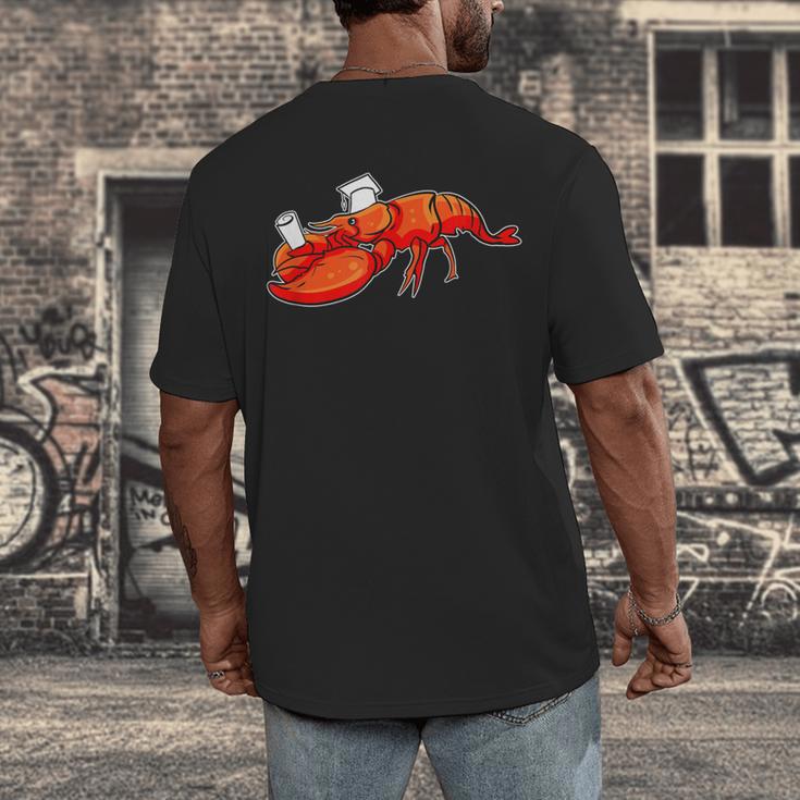 Graduation Bachelor Master Doctor PhD Study School Lobster Men's Back Print T-Shirt