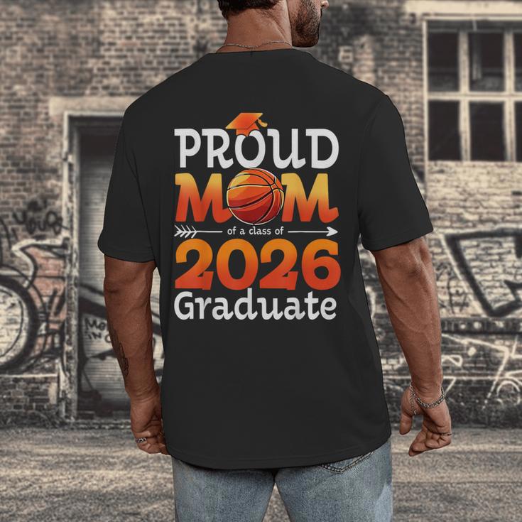 Graduation Basketball Retro Proud Mom Of A 2026 Graduate Men's Back Print T-Shirt