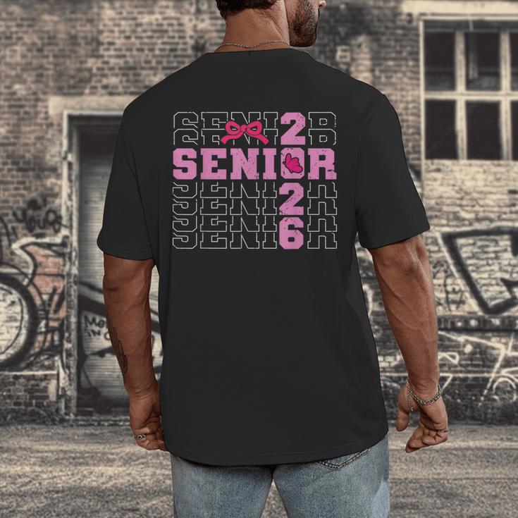 Graduation Class Of 2026 Senior 2026 Pink Bow Coquette Men's Back Print T-Shirt