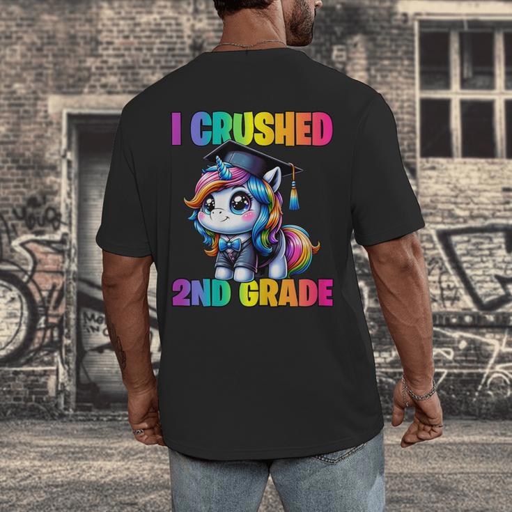 Graduation I Crushed 2nd Grade Unicorn Girls Grad Magical Men's Back Print T-Shirt